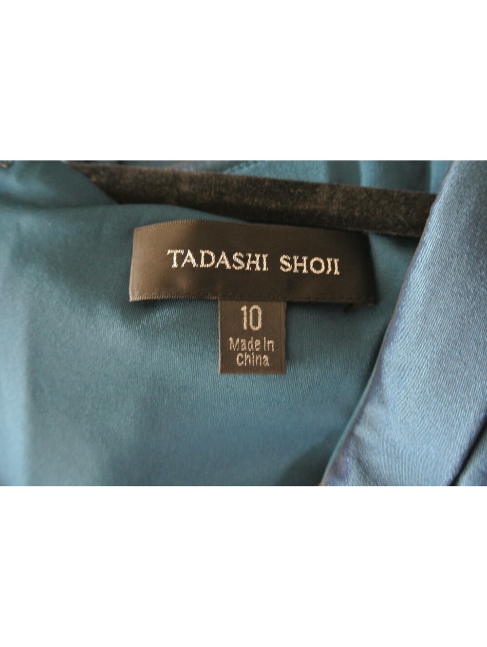NEW Tadashi Shoji Elysian Draped Overlay Train Gown in Cerulean Sz 10 #LD586 - Picture 7 of 9